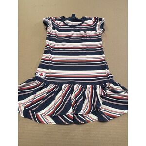 Ralph Lauren Polo Girls Americana Ruffle Toddler Dress Sz 4T Cotton Patch Pocket
